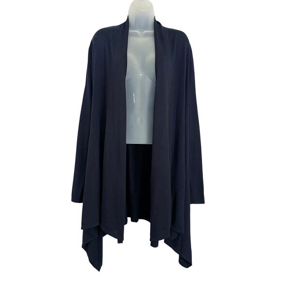 Polo Ralph Lauren Navy Blue Cotton Silk Jersey Open Front Cardigan Sweater - Picture 1 of 7
